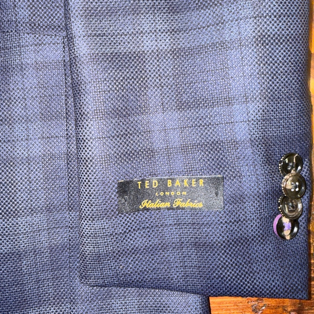 Ted Baker Navy Plaid Men's Blazer - Picture 2 of 4